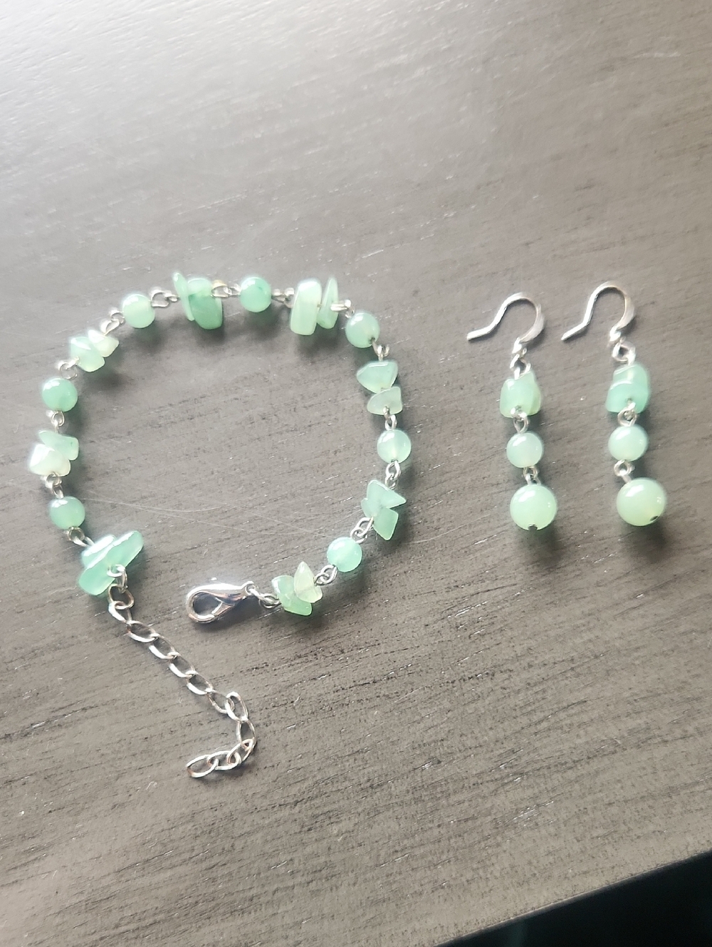 Park Lane Mint Green Bead Bracelet with Matching Earrings